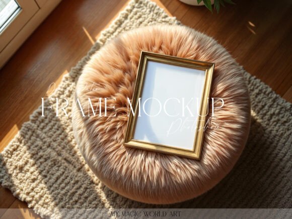 Download Psd Mockup Frame on Padded Stool - Psd mockup Collection