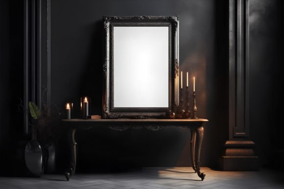 Download Dark Gothic Vertical Frame PSD Mockup - Psd mockup Collection