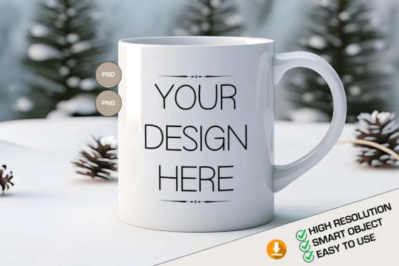 Download Christmas Mug Template, PSD Mug Mockup - Mug mockup Collection