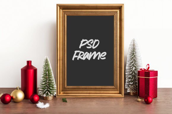 Download Vertical Gold Frame PSD Mockup - Psd mockup Collection
